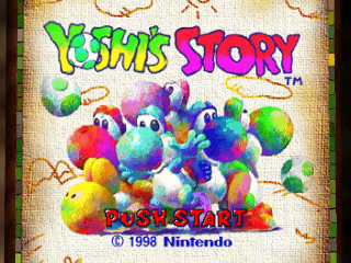 Yoshi's Story title screen for Nintendo 64